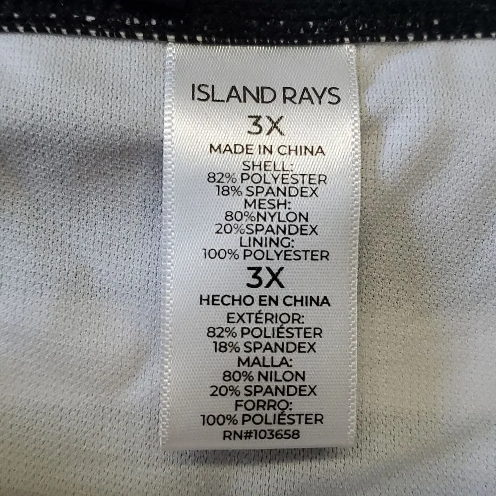 ISLAND RAYS 3X BLACK AND WHITE STRIPED TWO‎ PEICE BATHING SUIT..cruise
